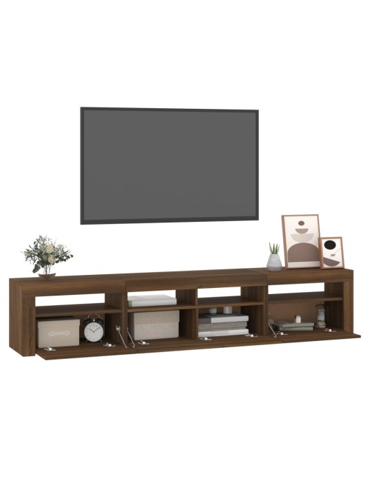 TV skříňka s LED osvětlením hnědý dub 210 x 35 x 40 cm