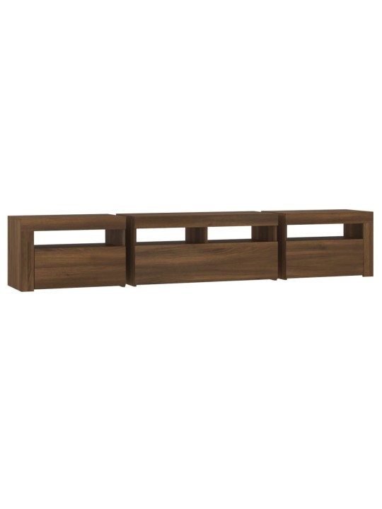 TV skříňka s LED osvětlením hnědý dub 210 x 35 x 40 cm