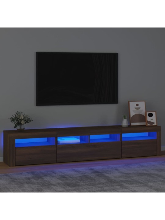 TV skříňka s LED osvětlením hnědý dub 210 x 35 x 40 cm