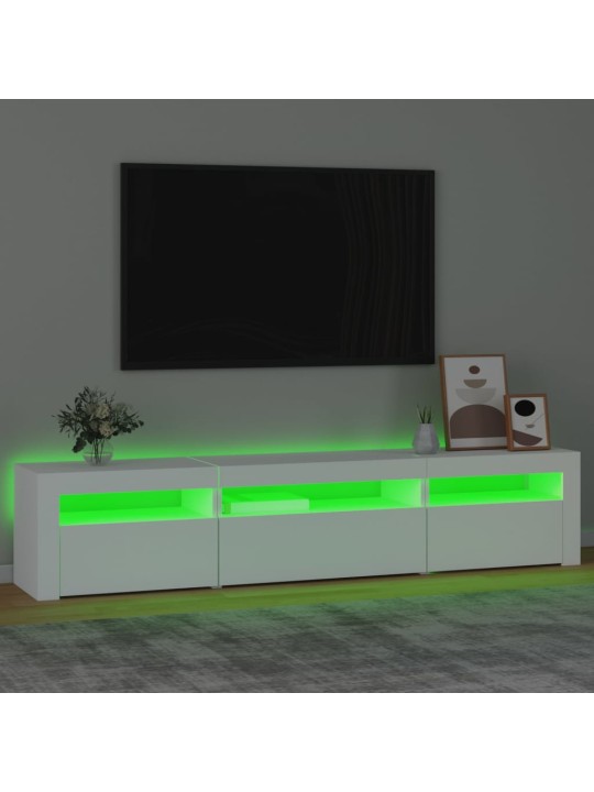 TV skříňka s LED osvětlením bílá 195 x 35 x 40 cm