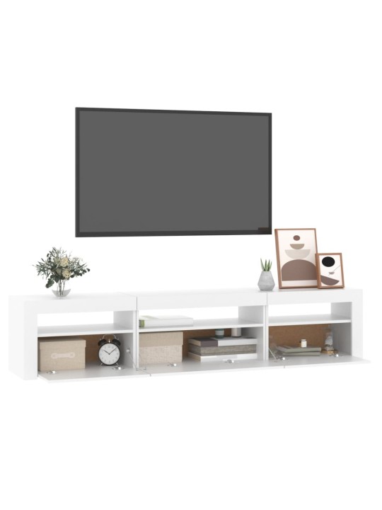 TV skříňka s LED osvětlením bílá 195 x 35 x 40 cm