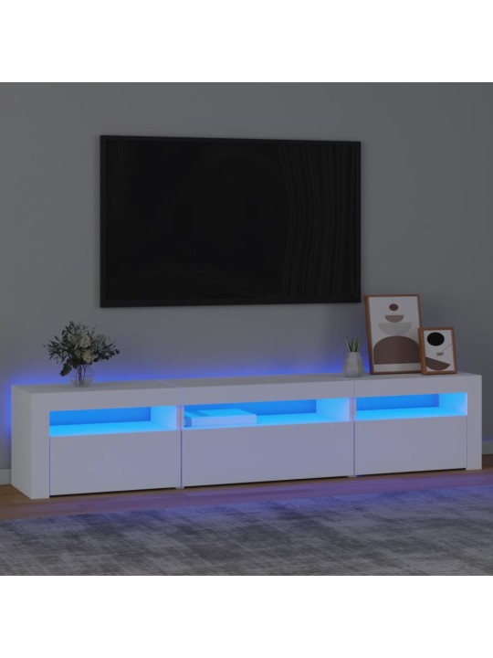 TV skříňka s LED osvětlením bílá 195 x 35 x 40 cm