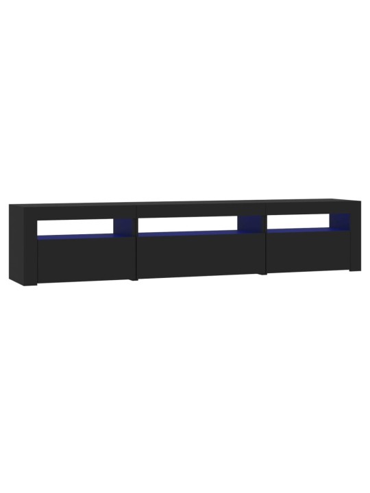 TV skříňka s LED osvětlením černá 195 x 35 x 40 cm