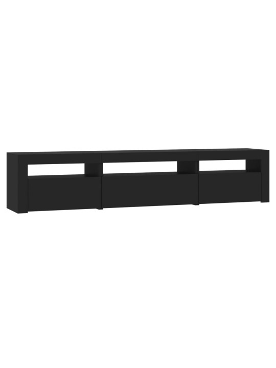 TV skříňka s LED osvětlením černá 195 x 35 x 40 cm