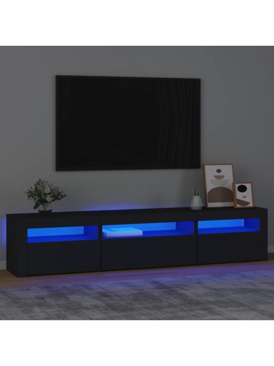 TV skříňka s LED osvětlením černá 195 x 35 x 40 cm