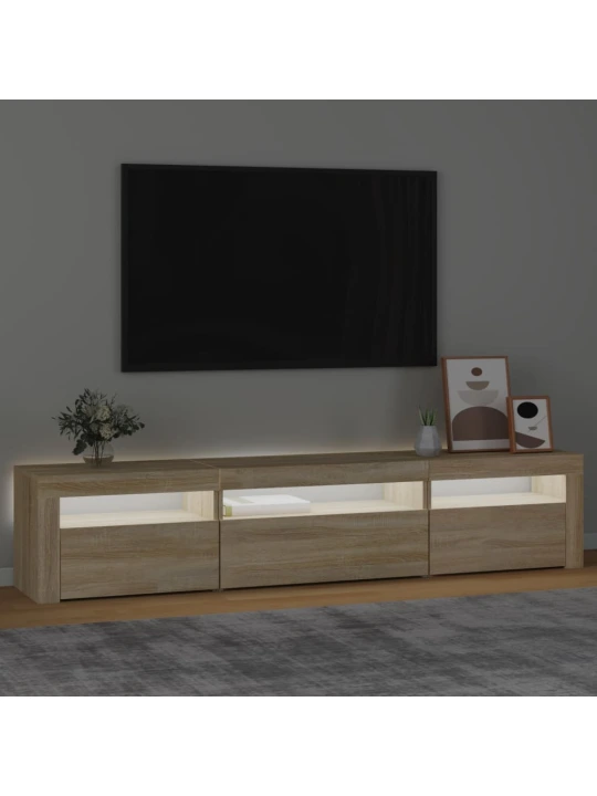 TV skříňka s LED osvětlením dub sonoma 195 x 35 x 40 cm