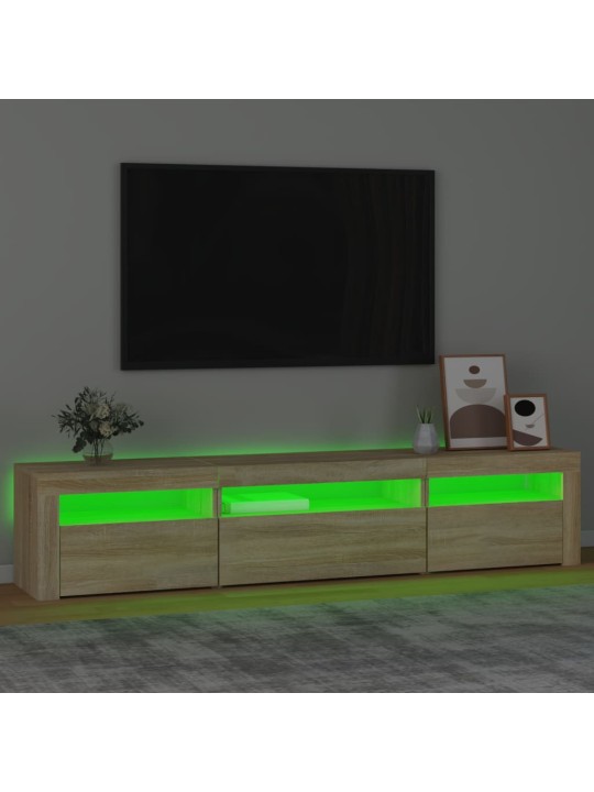 TV skříňka s LED osvětlením dub sonoma 195 x 35 x 40 cm
