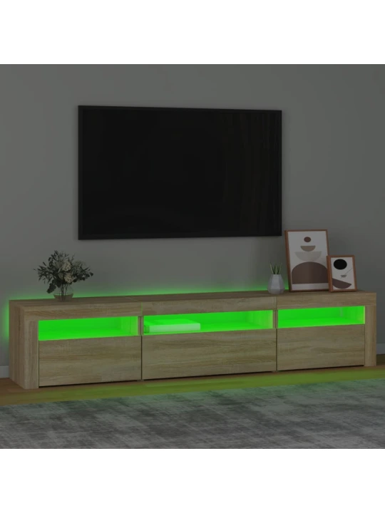 TV skříňka s LED osvětlením dub sonoma 195 x 35 x 40 cm