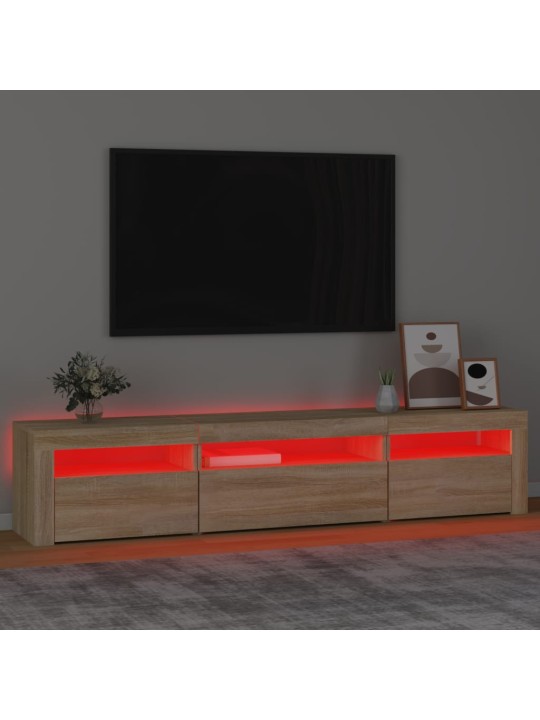 TV skříňka s LED osvětlením dub sonoma 195 x 35 x 40 cm