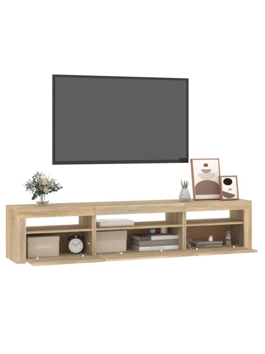 TV skříňka s LED osvětlením dub sonoma 195 x 35 x 40 cm