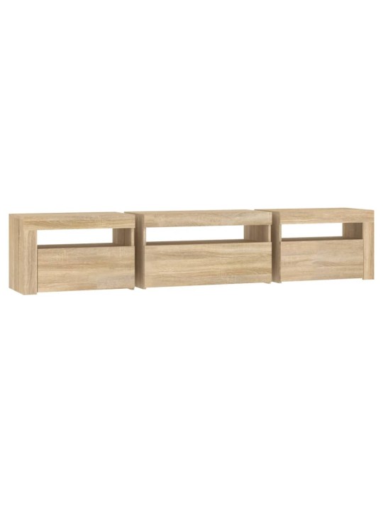 TV skříňka s LED osvětlením dub sonoma 195 x 35 x 40 cm