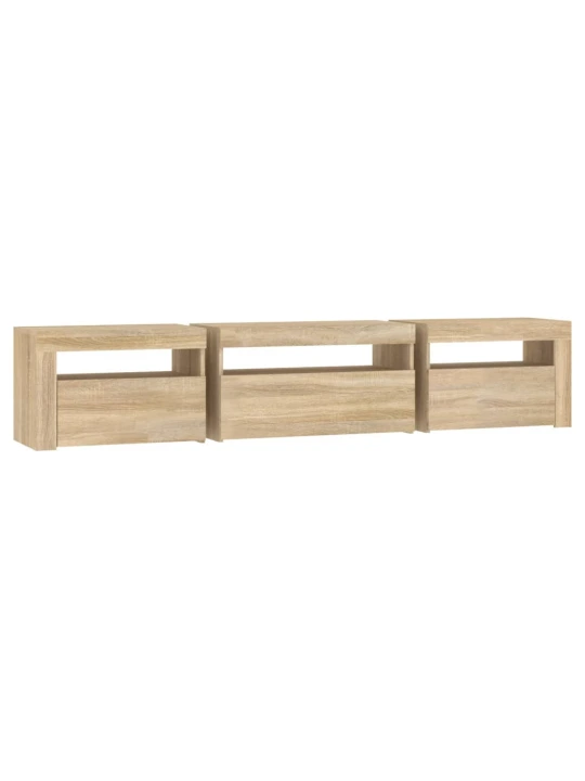TV skříňka s LED osvětlením dub sonoma 195 x 35 x 40 cm