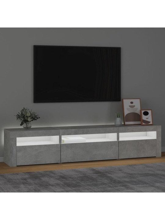 TV skříňka s LED osvětlením betonově šedá 195x35x40 cm
