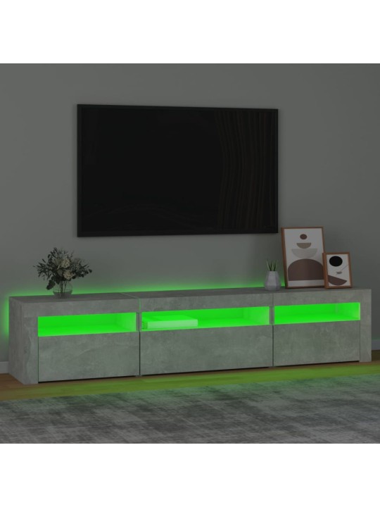 TV skříňka s LED osvětlením betonově šedá 195x35x40 cm