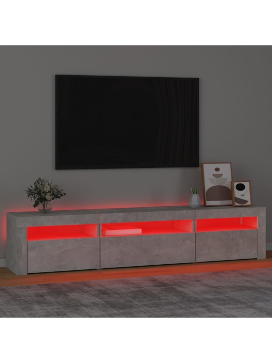 TV skříňka s LED osvětlením betonově šedá 195x35x40 cm