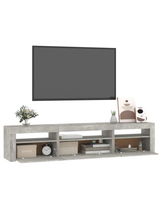 TV skříňka s LED osvětlením betonově šedá 195x35x40 cm