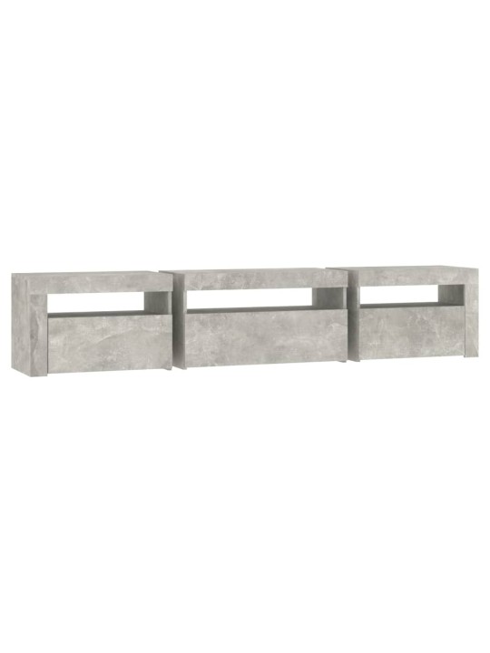 TV skříňka s LED osvětlením betonově šedá 195x35x40 cm