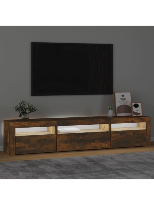 TV skříňka s LED osvětlením kouřový dub 195x35x40 cm