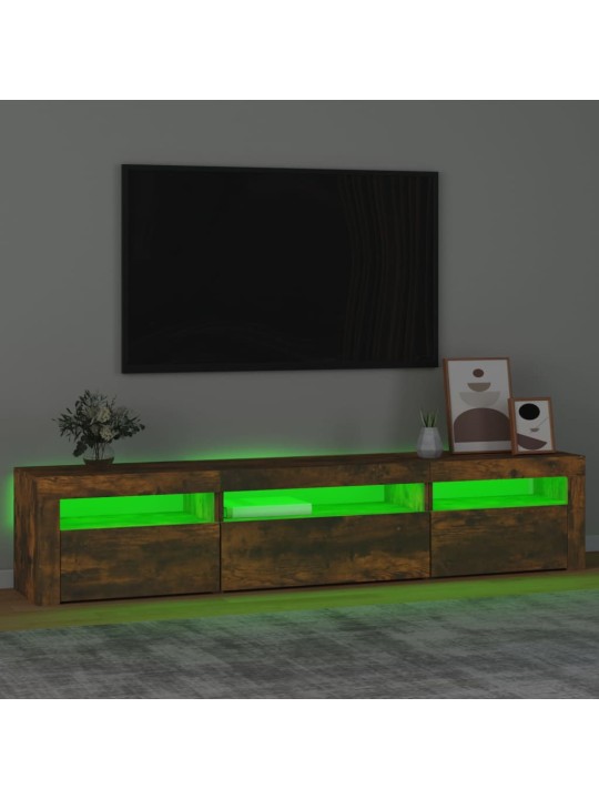 TV skříňka s LED osvětlením kouřový dub 195x35x40 cm