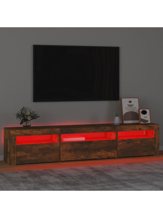 TV skříňka s LED osvětlením kouřový dub 195x35x40 cm