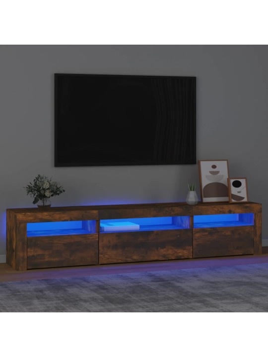 TV skříňka s LED osvětlením kouřový dub 195x35x40 cm