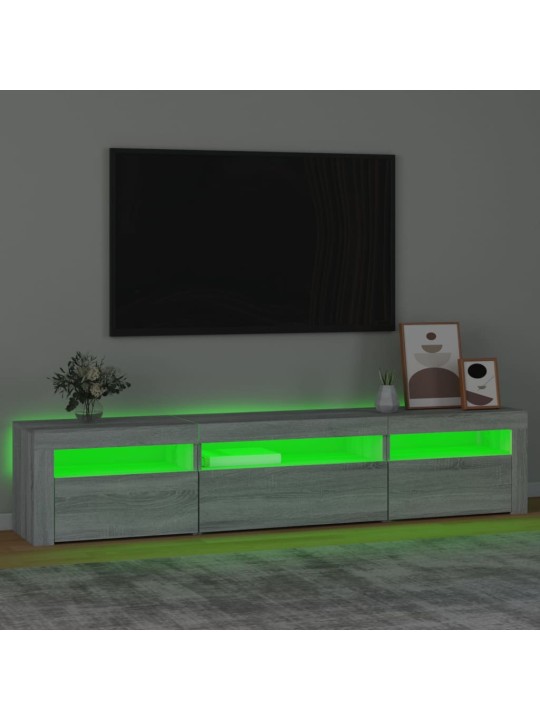 TV skříňka s LED osvětlením šedá sonoma 195x35x40 cm