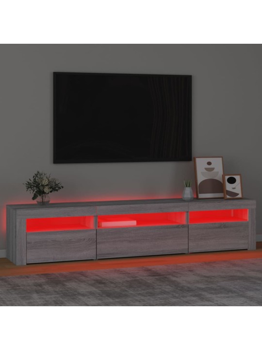 TV skříňka s LED osvětlením šedá sonoma 195x35x40 cm