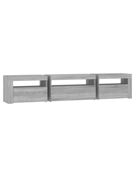 TV skříňka s LED osvětlením šedá sonoma 195x35x40 cm