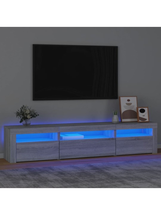 TV skříňka s LED osvětlením šedá sonoma 195x35x40 cm