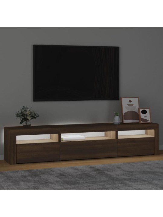 TV skříňka s LED osvětlením hnědý dub 195x35x40 cm