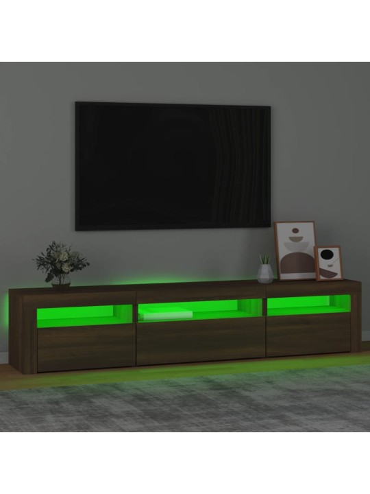 TV skříňka s LED osvětlením hnědý dub 195x35x40 cm