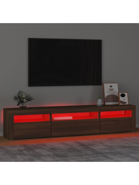 TV skříňka s LED osvětlením hnědý dub 195x35x40 cm