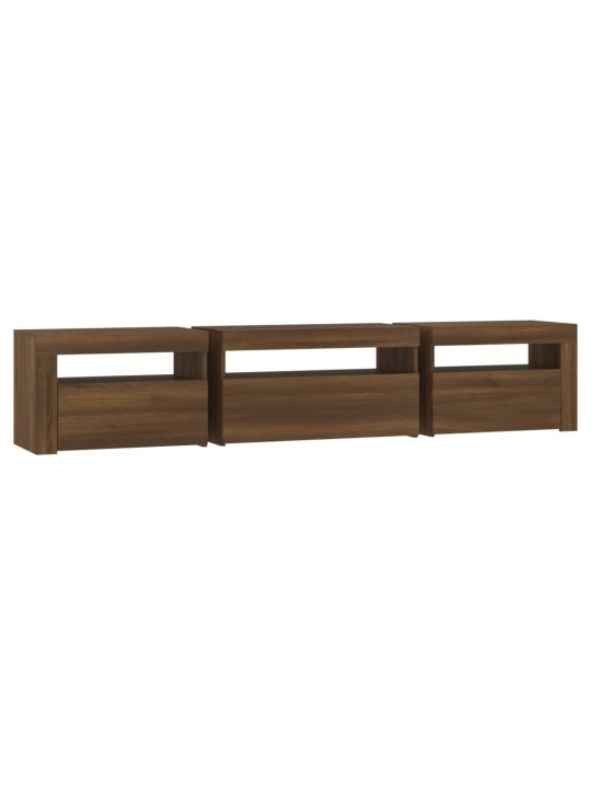 TV skříňka s LED osvětlením hnědý dub 195x35x40 cm