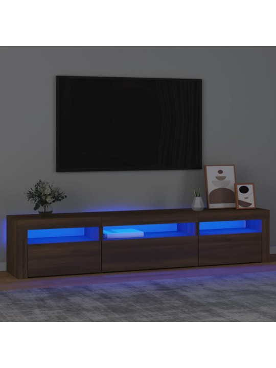 TV skříňka s LED osvětlením hnědý dub 195x35x40 cm