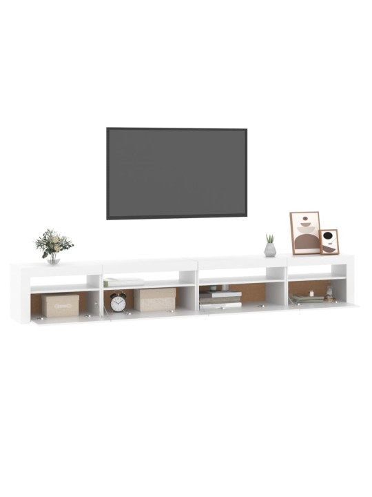 TV skříňka s LED osvětlením bílá 270x35x40 cm