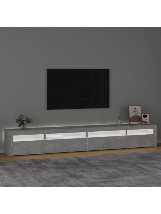 TV skříňka s LED osvětlením betonově šedá 270 x 35 x 40 cm