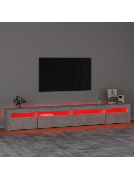 TV skříňka s LED osvětlením betonově šedá 270 x 35 x 40 cm