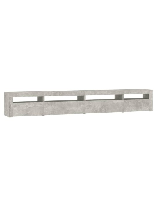 TV skříňka s LED osvětlením betonově šedá 270 x 35 x 40 cm