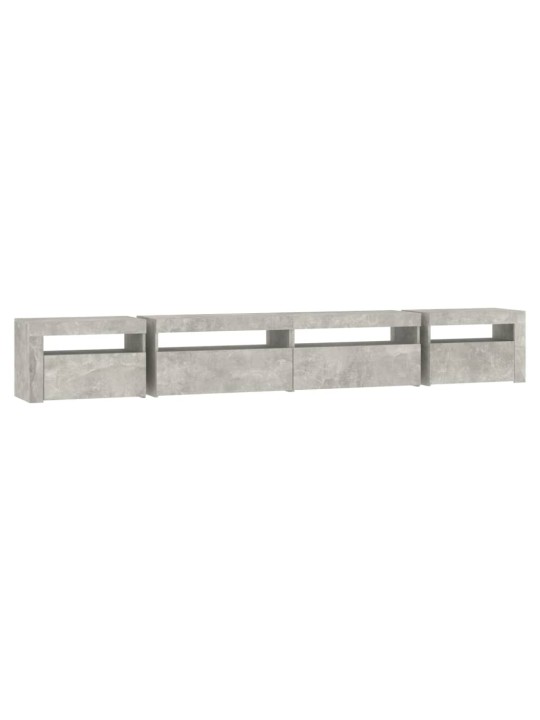 TV skříňka s LED osvětlením betonově šedá 270 x 35 x 40 cm