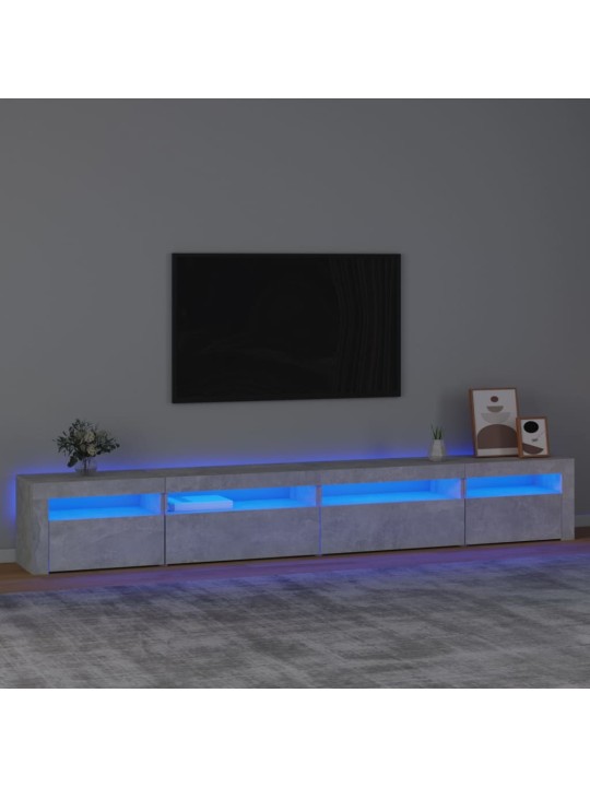TV skříňka s LED osvětlením betonově šedá 270 x 35 x 40 cm