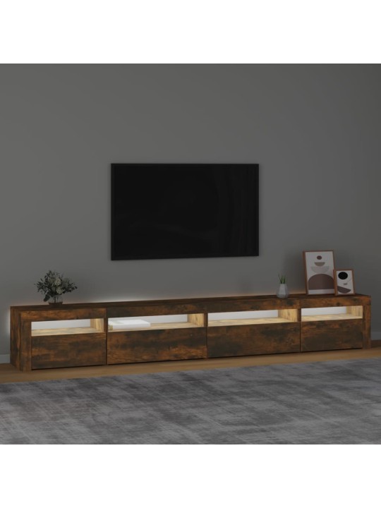 TV skříňka s LED osvětlením kouřový dub 270 x 35 x 40 cm