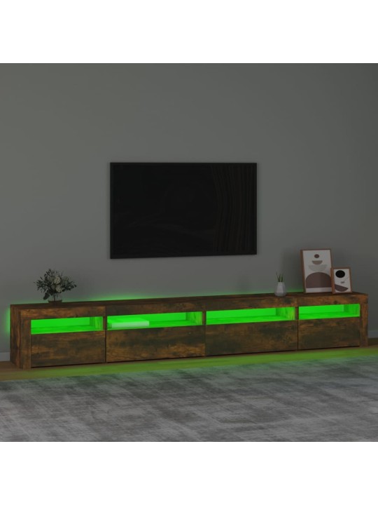 TV skříňka s LED osvětlením kouřový dub 270 x 35 x 40 cm