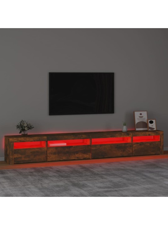 TV skříňka s LED osvětlením kouřový dub 270 x 35 x 40 cm