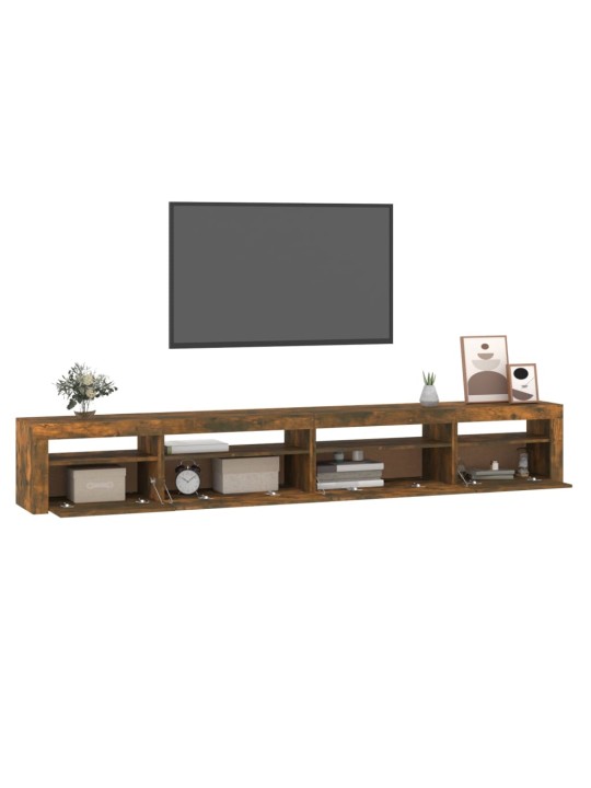 TV skříňka s LED osvětlením kouřový dub 270 x 35 x 40 cm