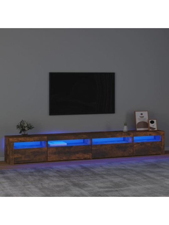 TV skříňka s LED osvětlením kouřový dub 270 x 35 x 40 cm