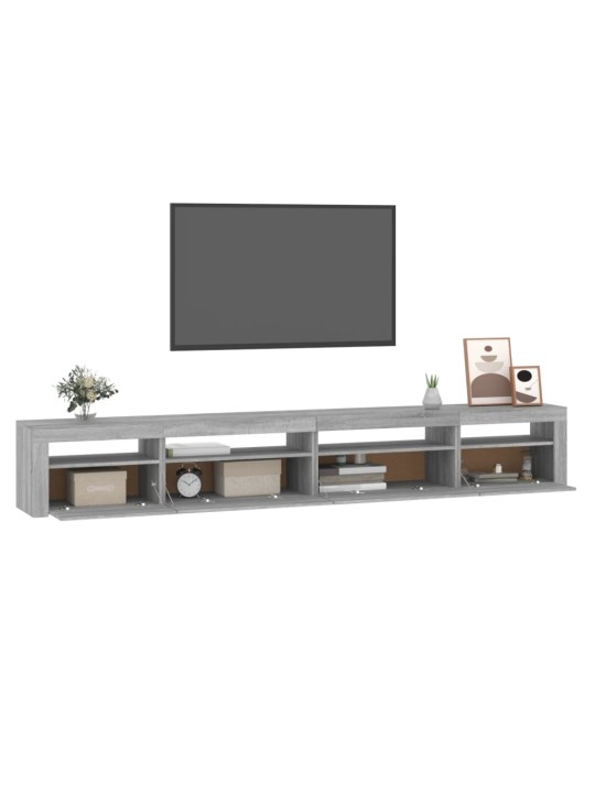 TV skříňka s LED osvětlením šedá sonoma 270 x 35 x 40 cm