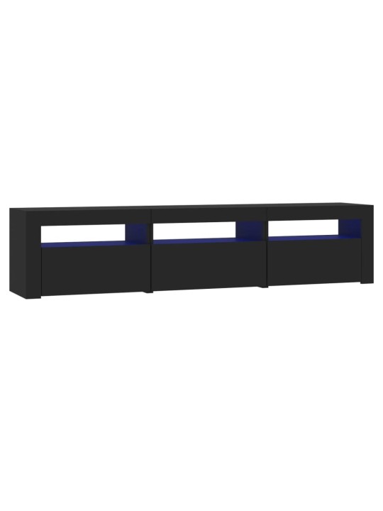 TV skříňka s LED osvětlením černá 180x35x40 cm