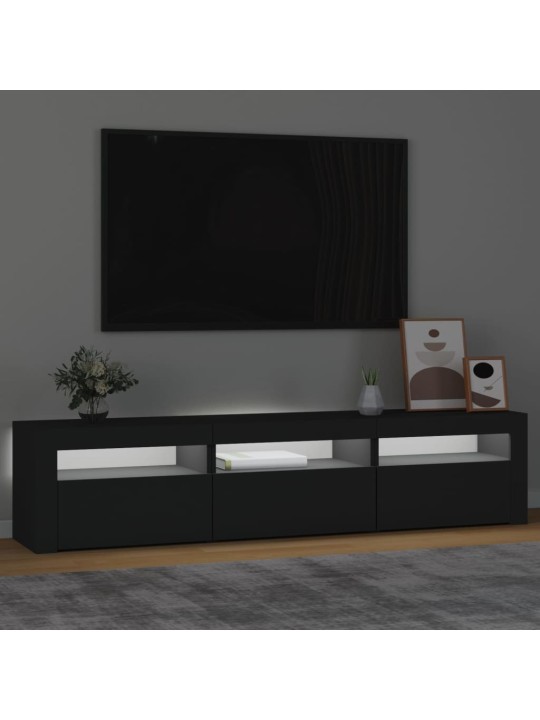 TV skříňka s LED osvětlením černá 180x35x40 cm