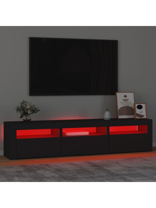 TV skříňka s LED osvětlením černá 180x35x40 cm