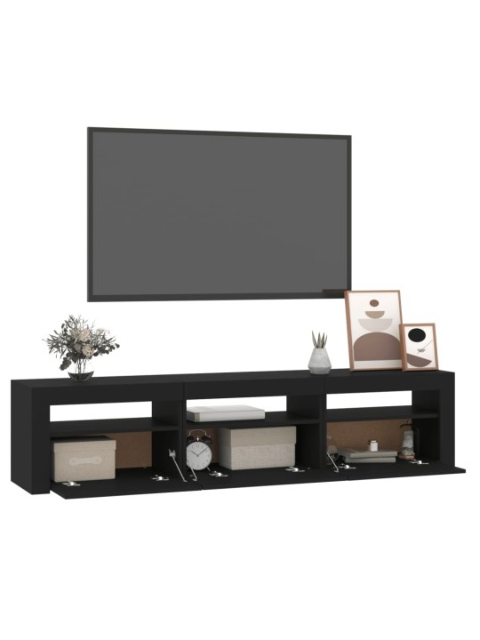 TV skříňka s LED osvětlením černá 180x35x40 cm